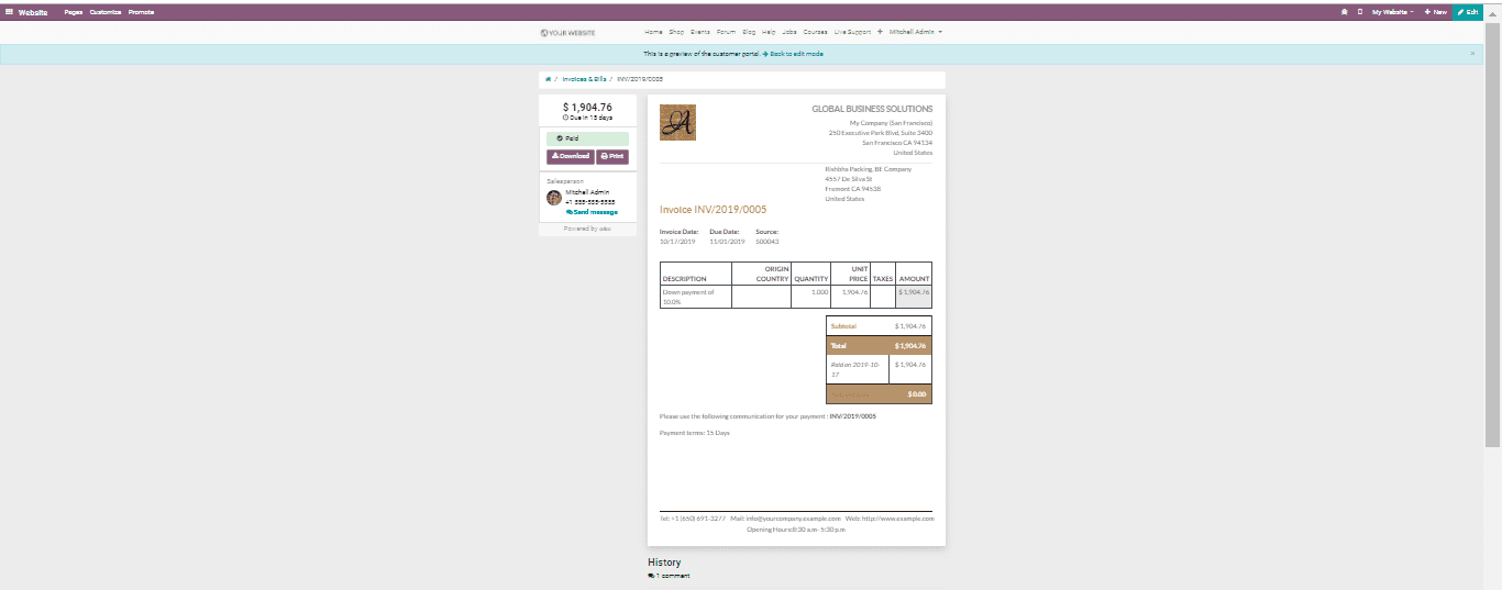 odoo-sales-invoice