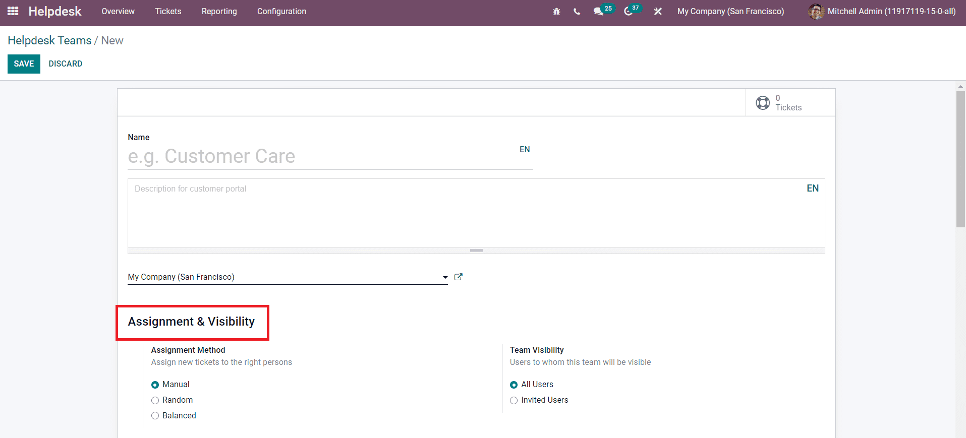 Odoo 15 Help Desk 