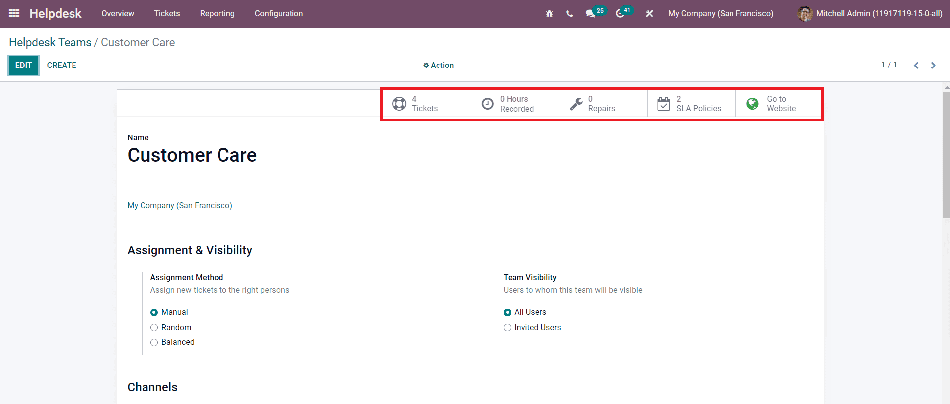 Odoo 15 Help Desk 