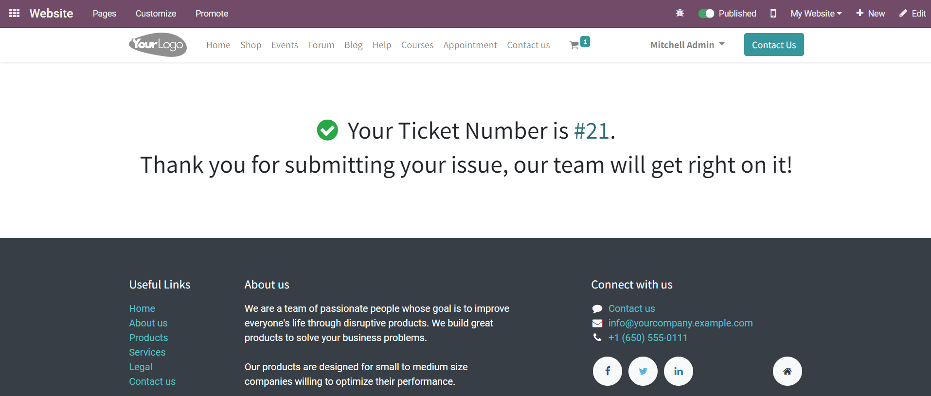 Odoo 15 Help Desk 