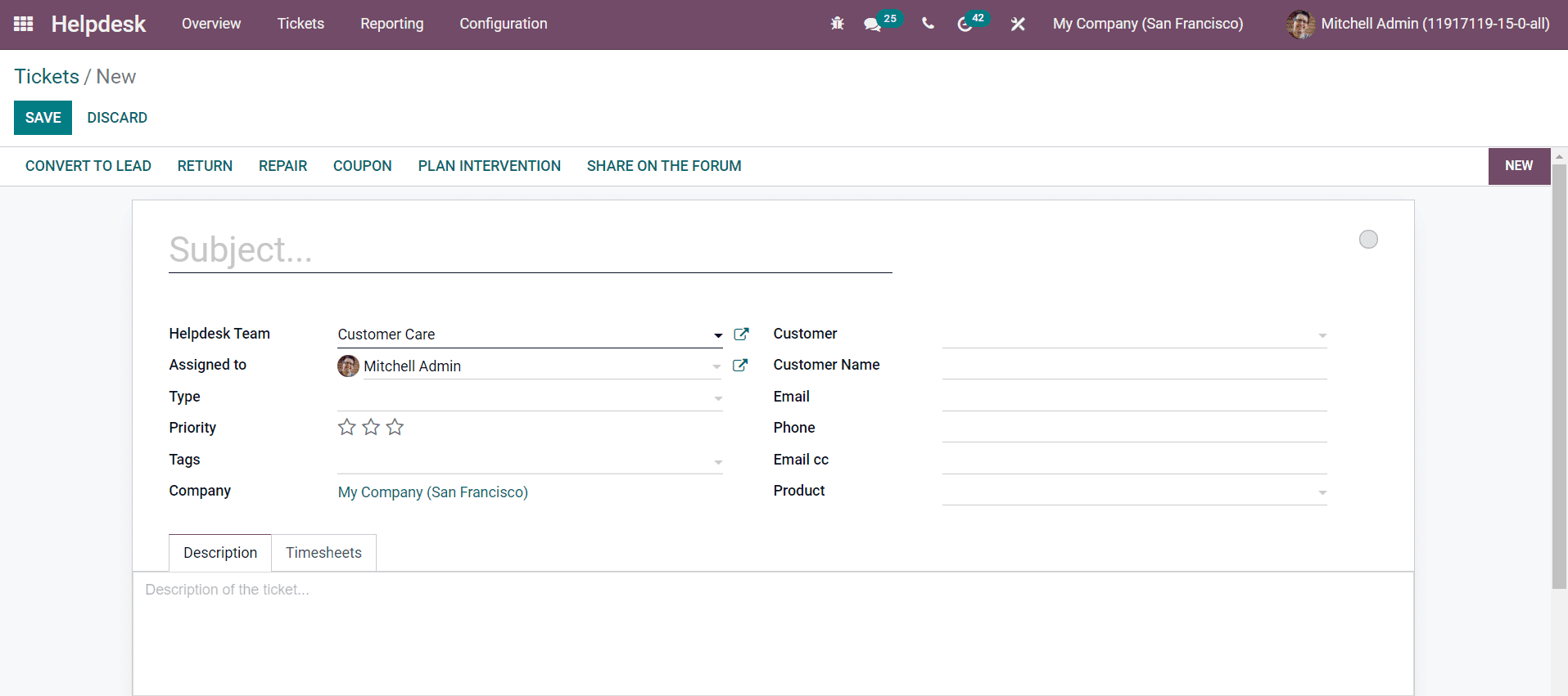 Odoo 15 Help Desk 