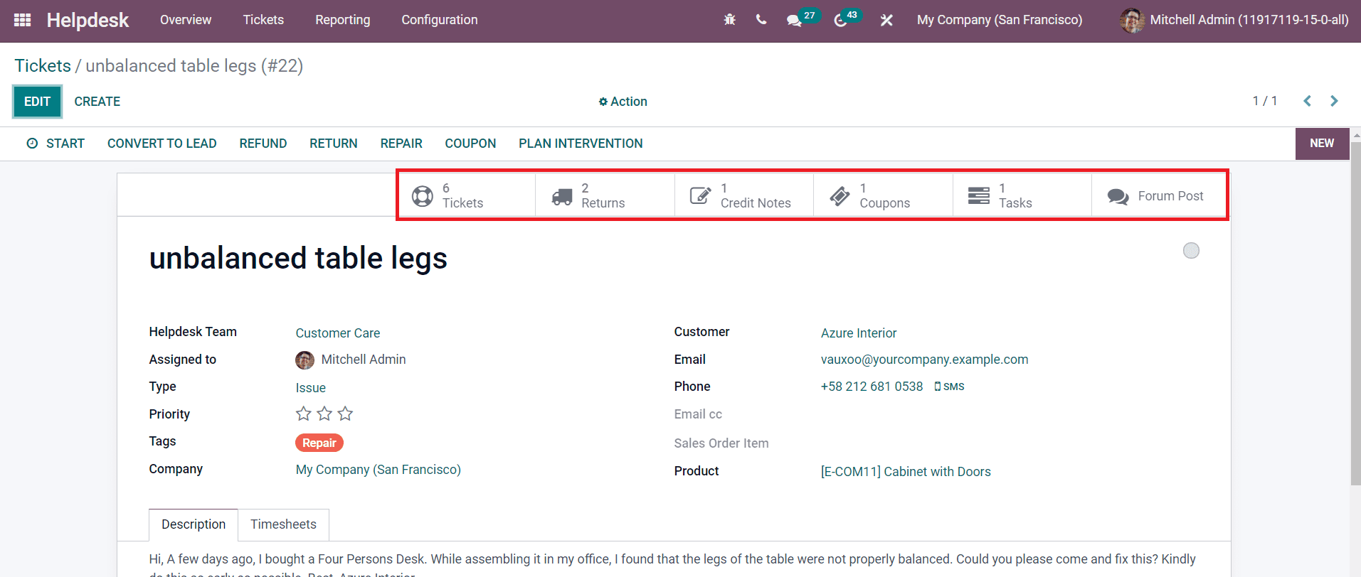 Odoo 15 Help Desk 