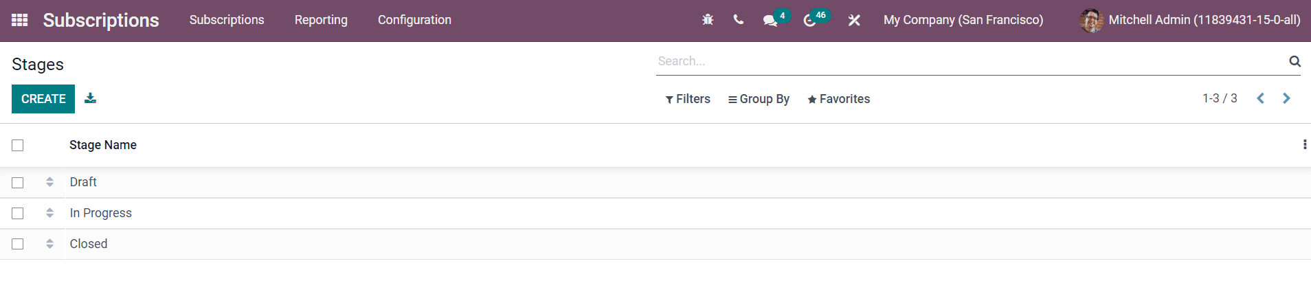 Odoo 15 subscriptions