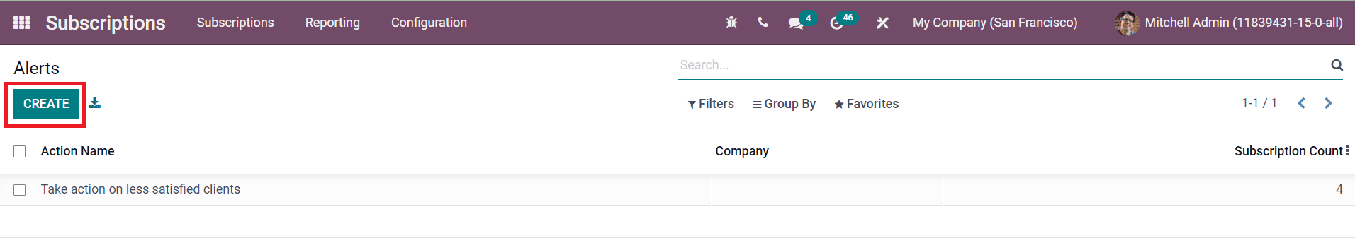 Odoo 15 subscriptions