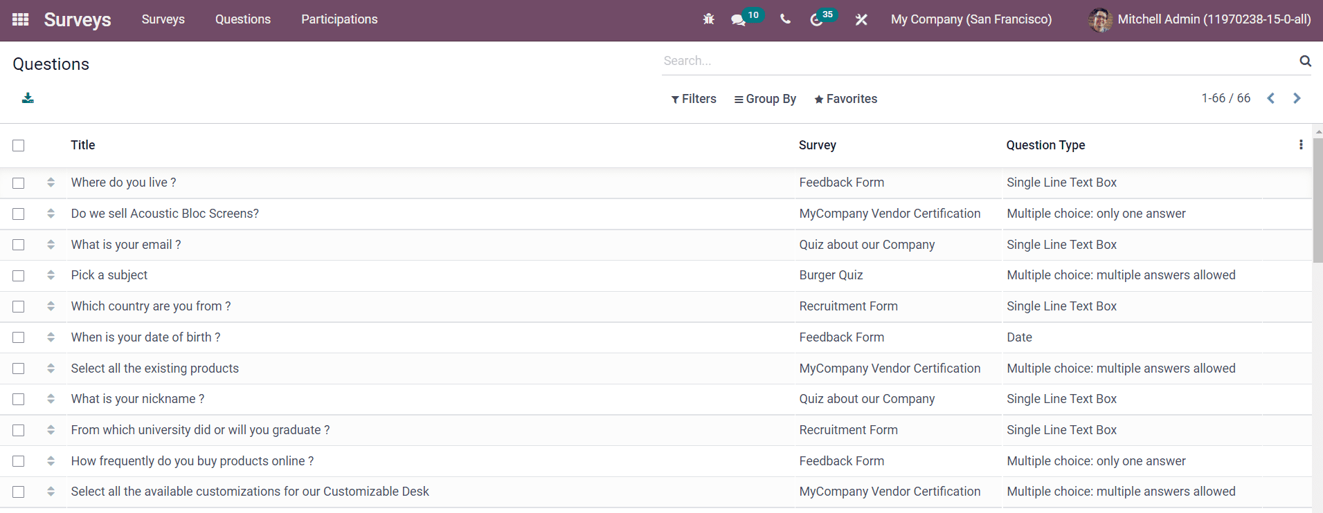 Odoo 15 Survey 