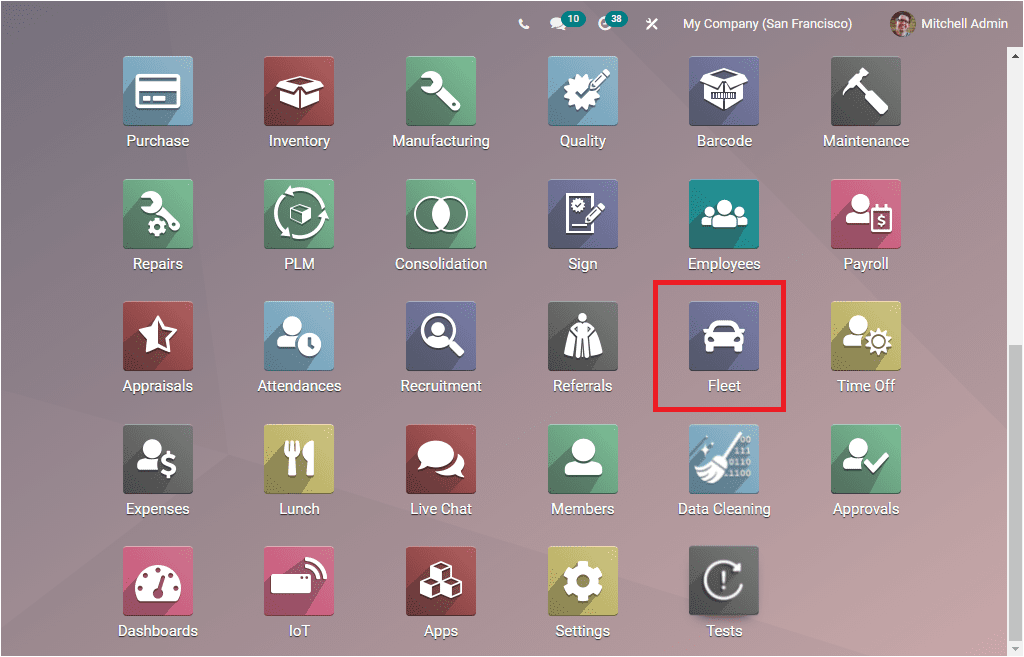 Odoo 15 Fleet Management