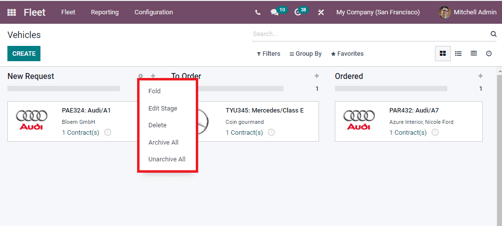 Odoo 15 Fleet Management