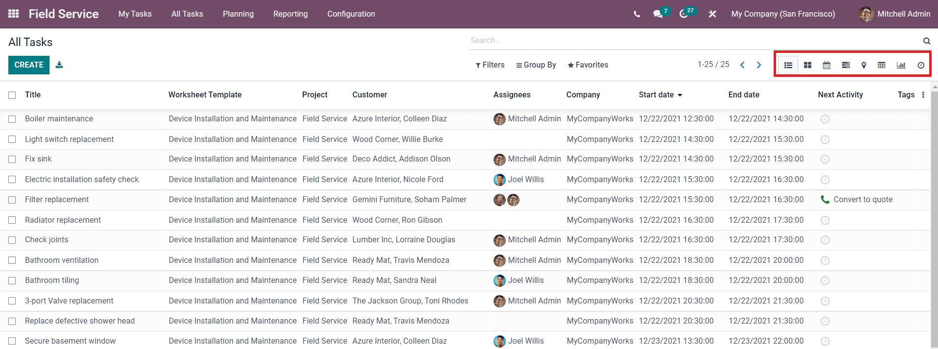 Odoo 15 Field Service