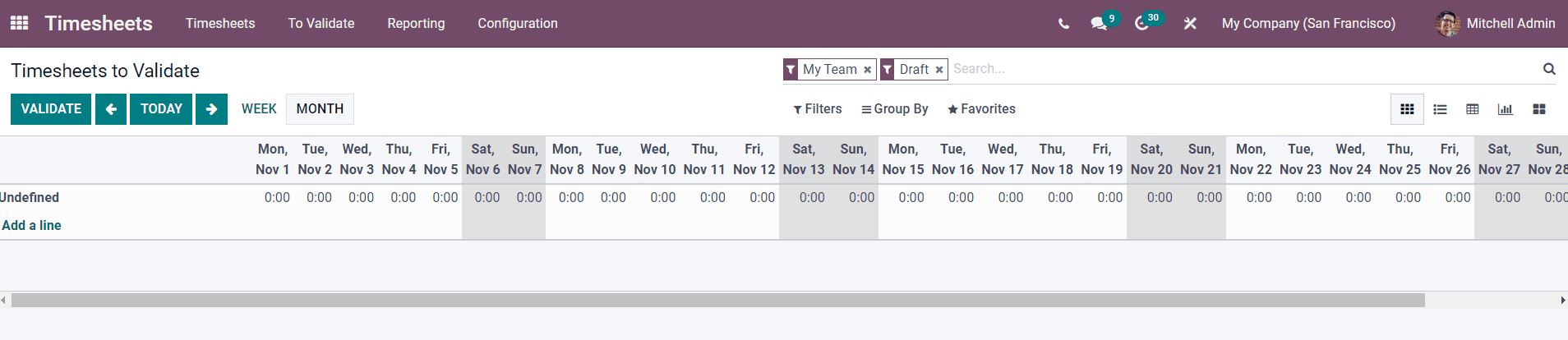 Odoo 15 Timesheet