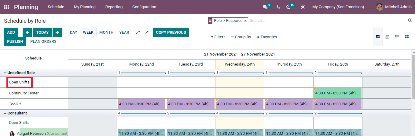 Odoo 15 Planning