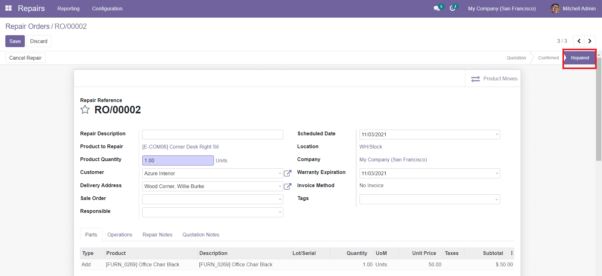 Odoo 15 repai