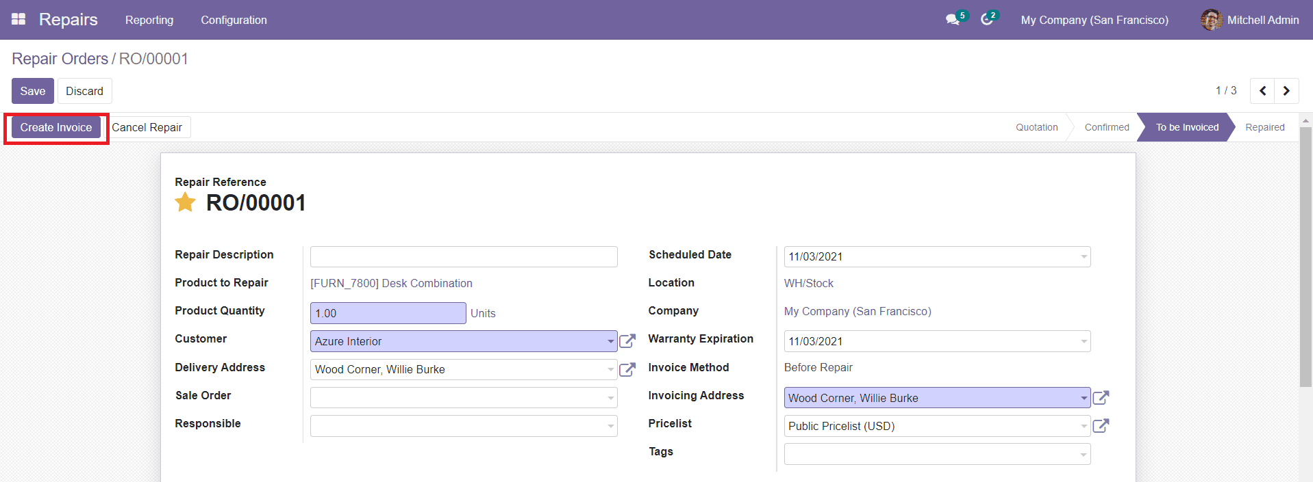 Odoo 15 repai