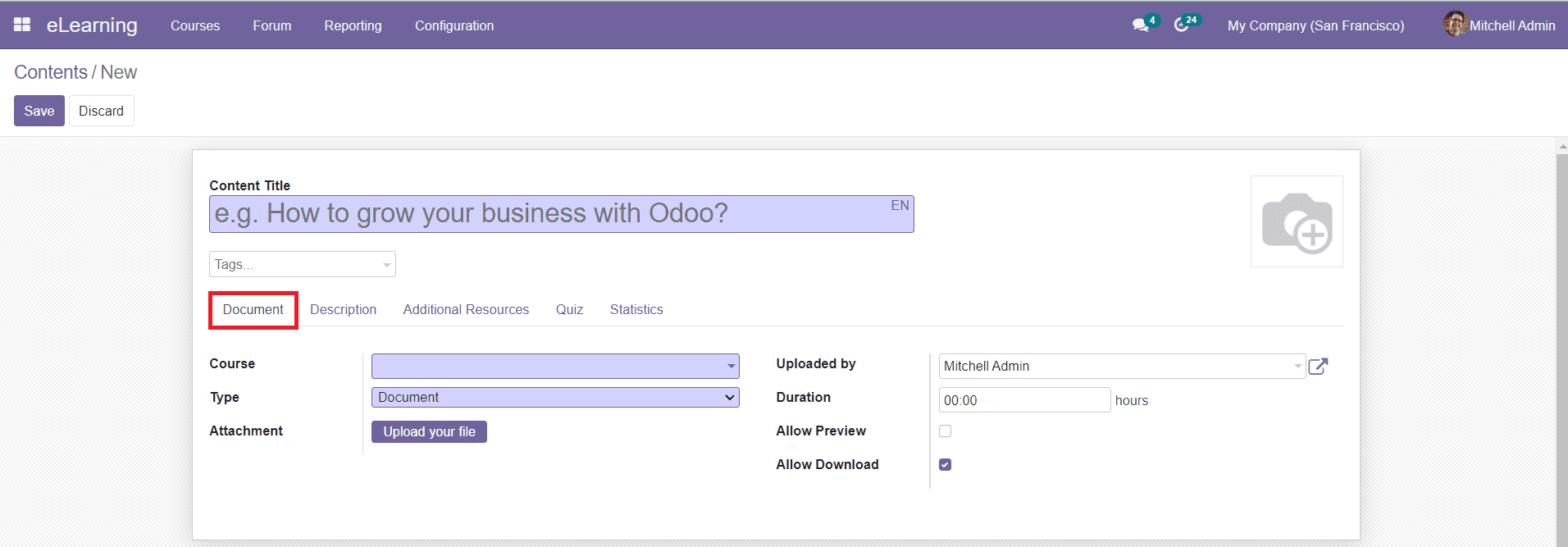 Odoo 15 E-learning