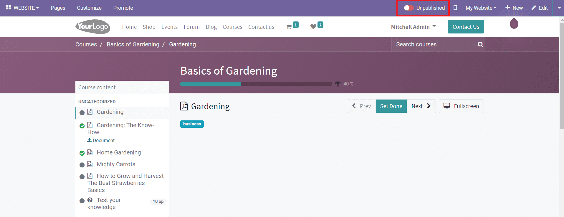 Odoo 15 E-learning