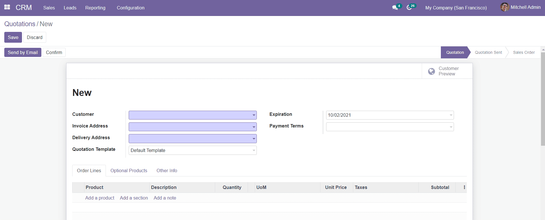 Odoo 14 CRM Module