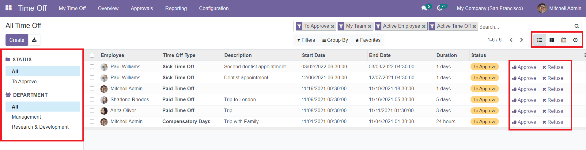 Odoo 15 Time Off