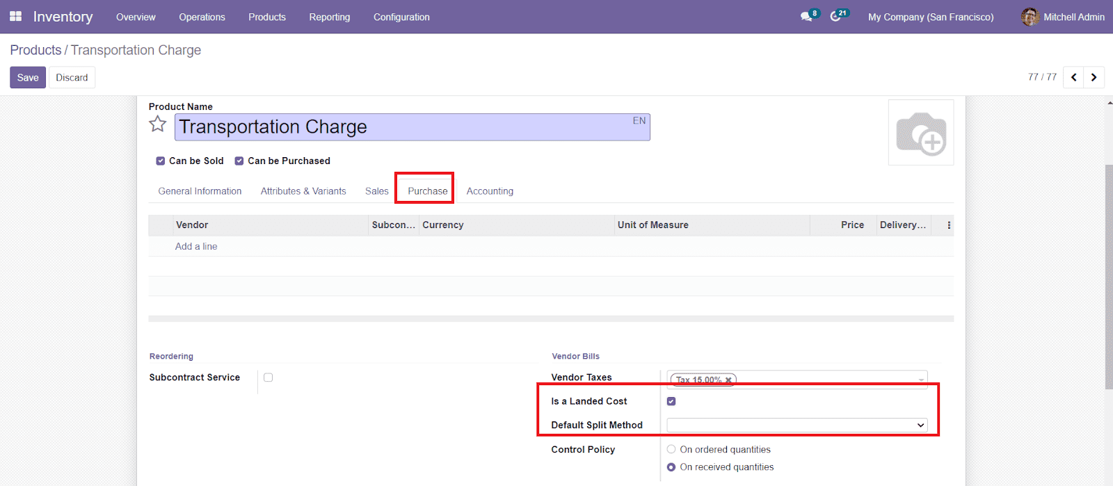 Odoo 15 Inventory