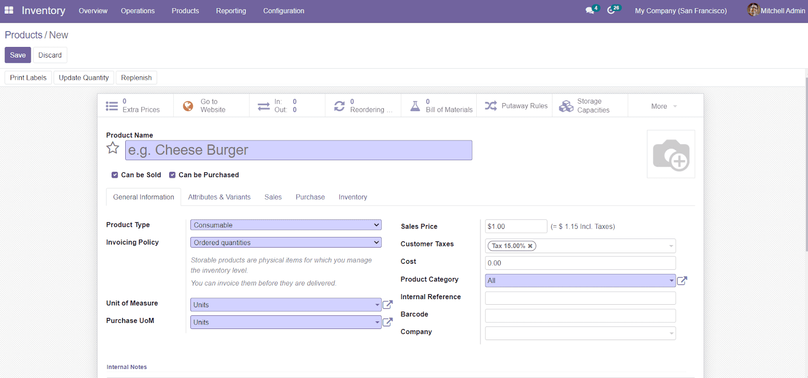 Odoo 15 Inventory