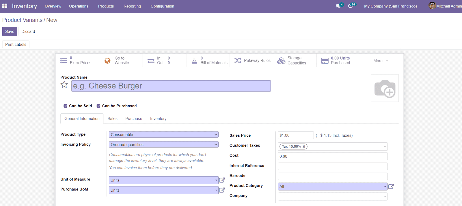 Odoo 15 Inventory