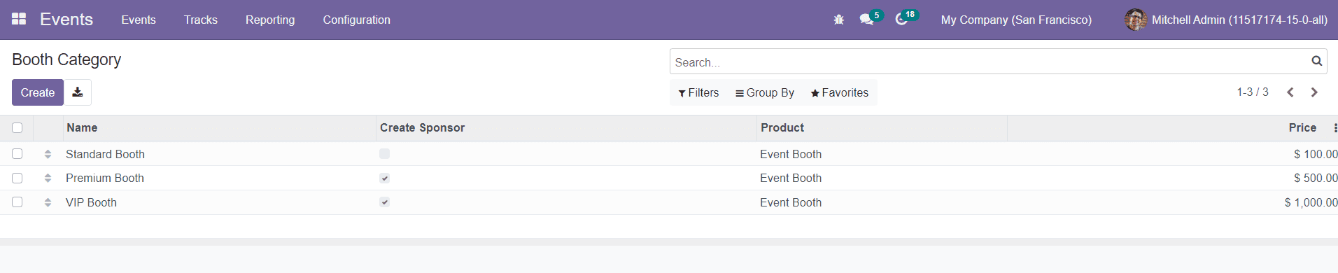 Odoo 15 events