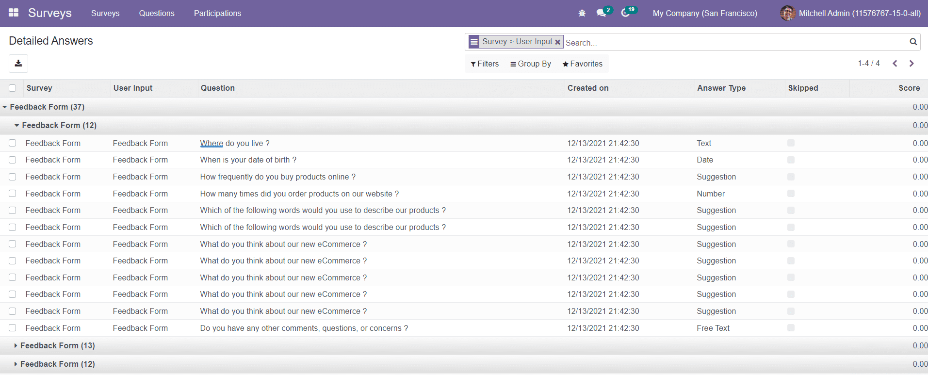 Odoo 15 Survey