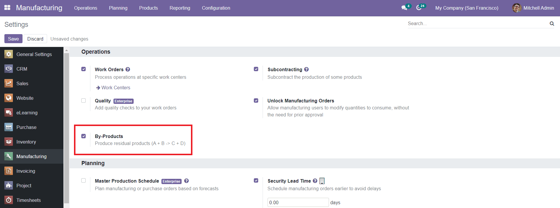 Odoo 15 manufacturing