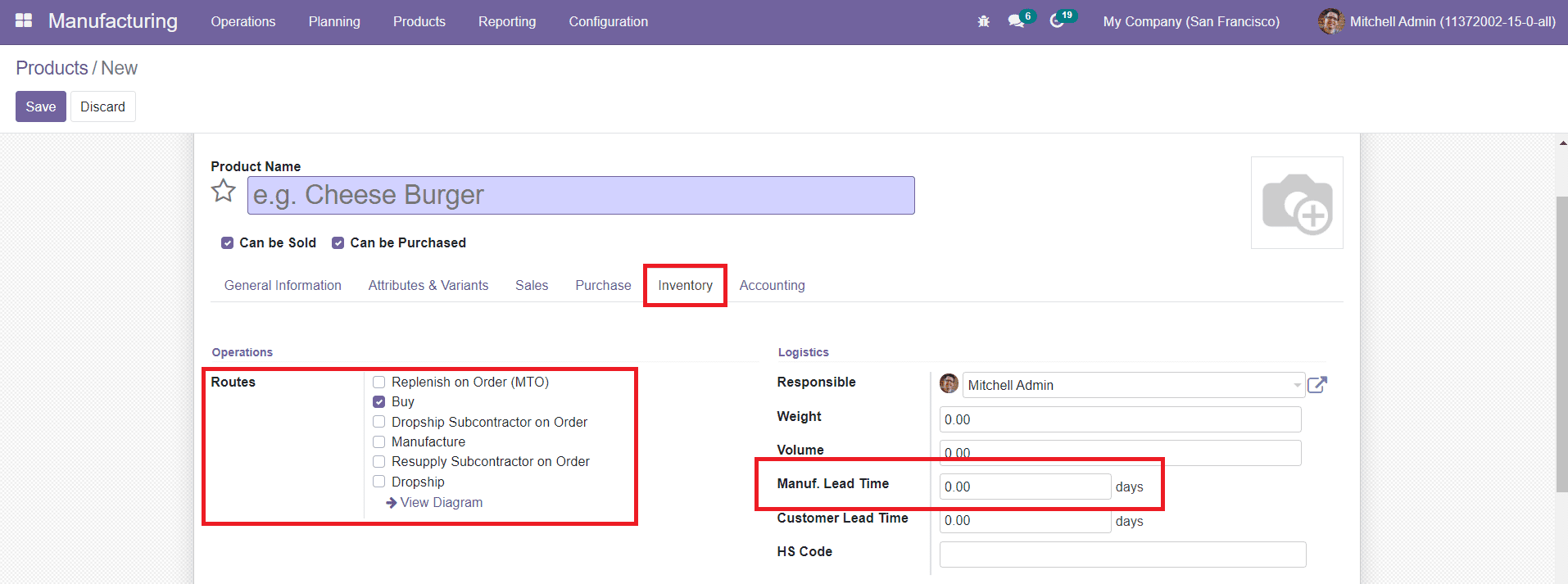 Odoo 15 manufacturing