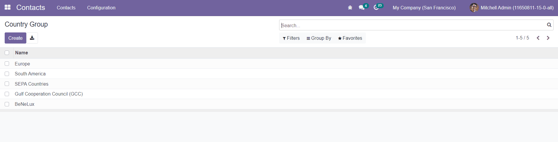 Odoo 15 Contacts