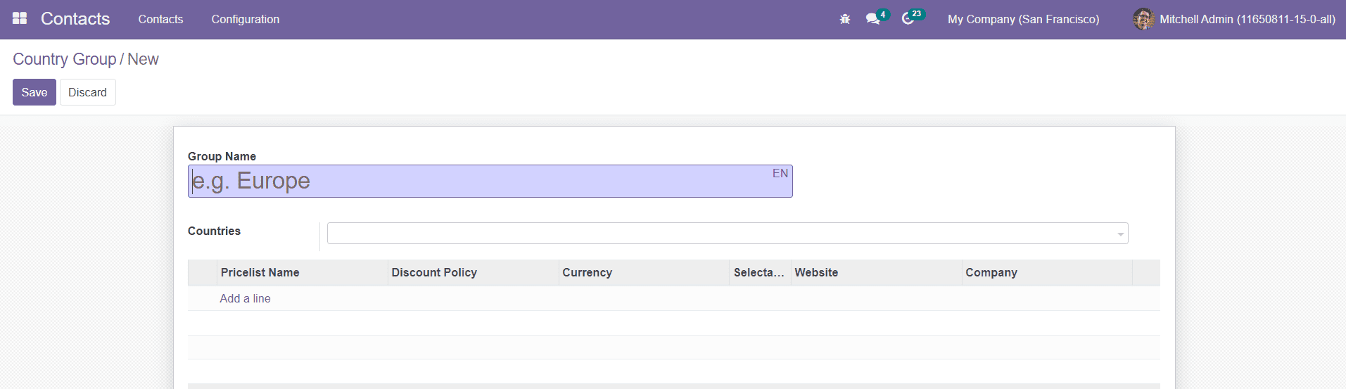 Odoo 15 Contacts