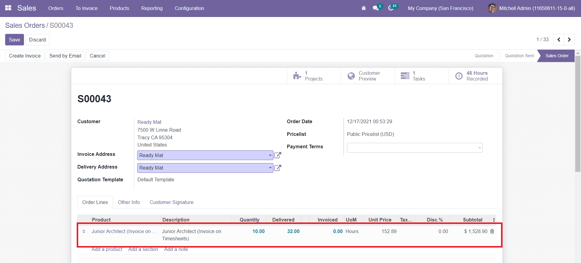 Odoo 15 Project Management