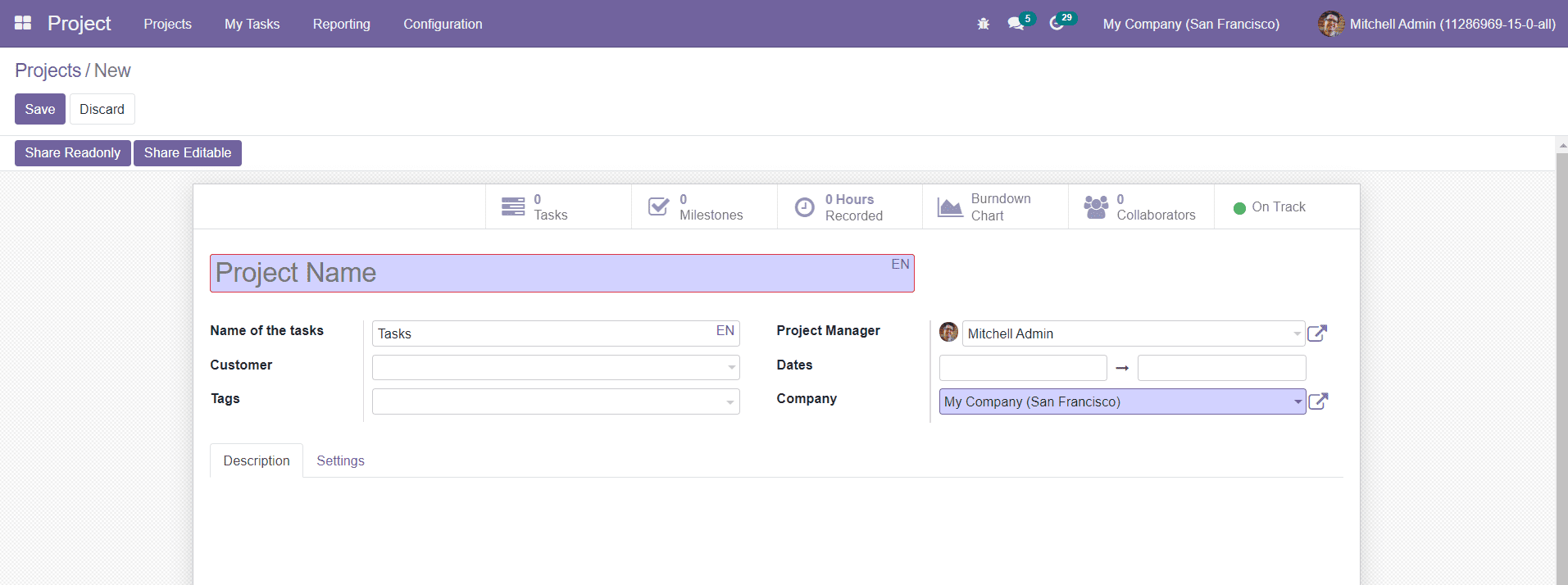 Odoo 15 Project Management