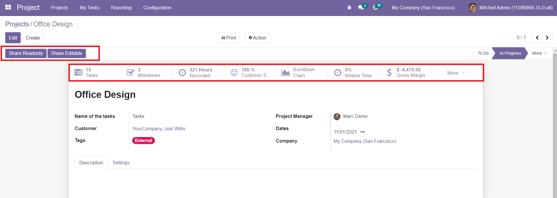 Odoo 15 Project Management