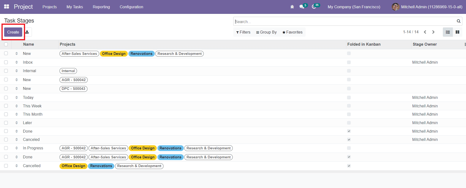 Odoo 15 Project Management