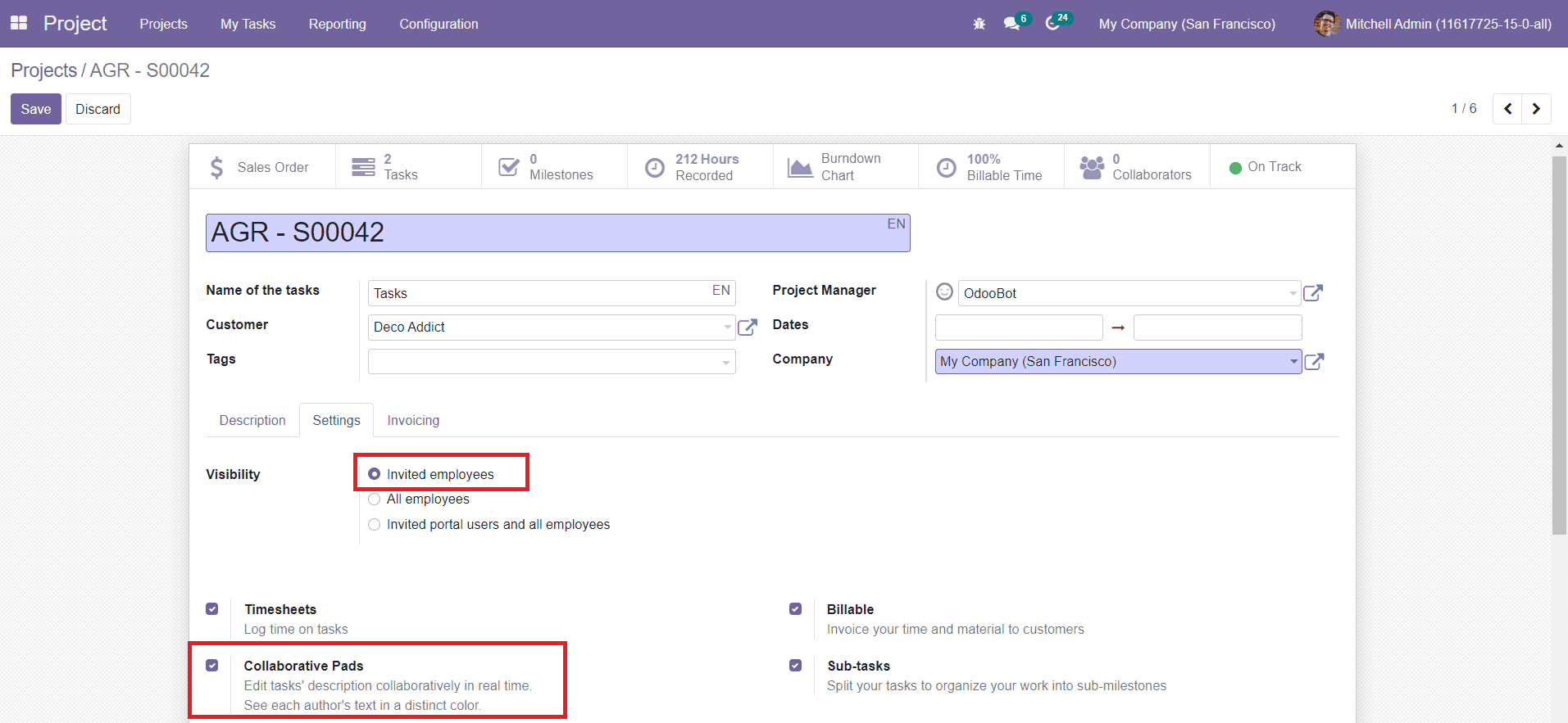 Odoo 15 Project Management