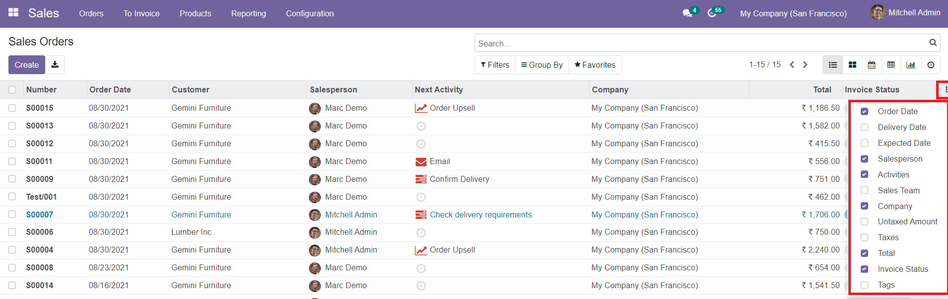 Odoo 14 Sales Module